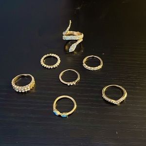 7PC Gold Rings